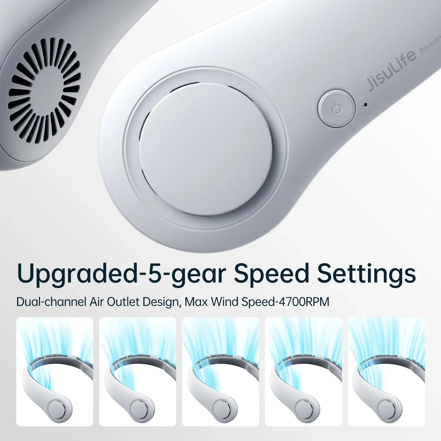 Bladeless Neck Fan – 360° Cooling