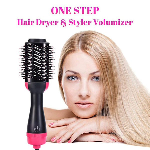 3-in-1 One Step Hot Air Brush Hair Dryer & Styler – Drying, Straightening & Volumizing Brush