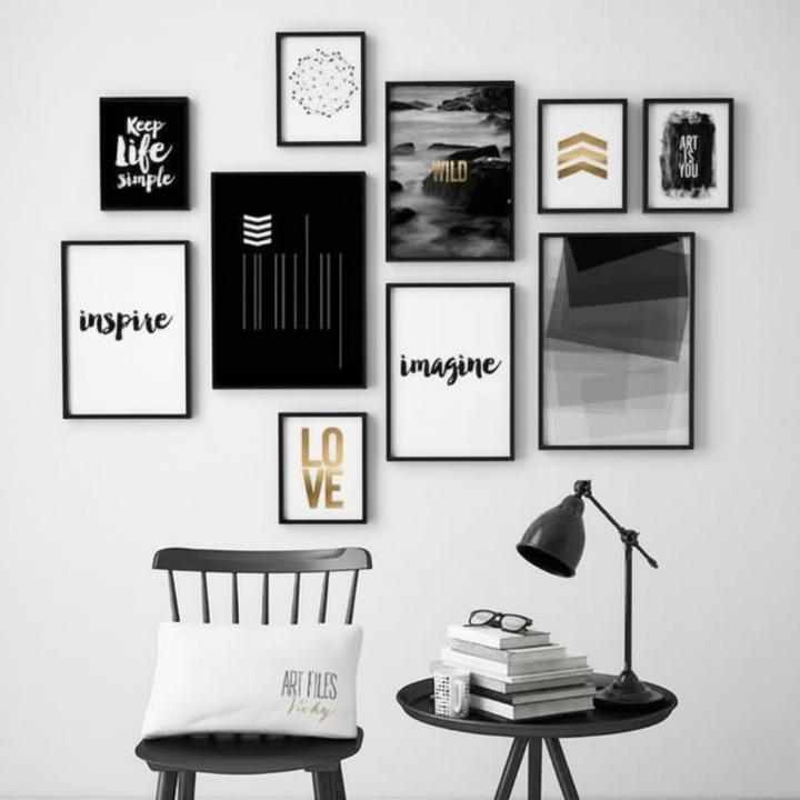 Motivational Wooden Wall Art Frame Set of 10