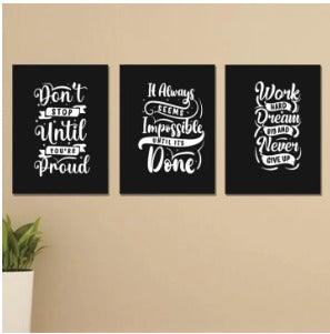 Set of 3 Wooden Photo Tile Wall Art Frames