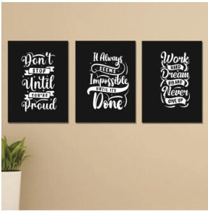 Set of 3 Wooden Photo Tile Wall Art Frames