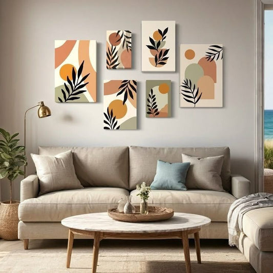 6pcs Leaf Stickytiles Frames Providing Natural Design Fresh Look Durable Quality Everyday Home Decoration