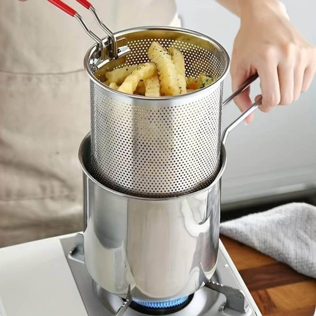 Deep Fryer Pot with Basket – 1.2L Stainless Steel