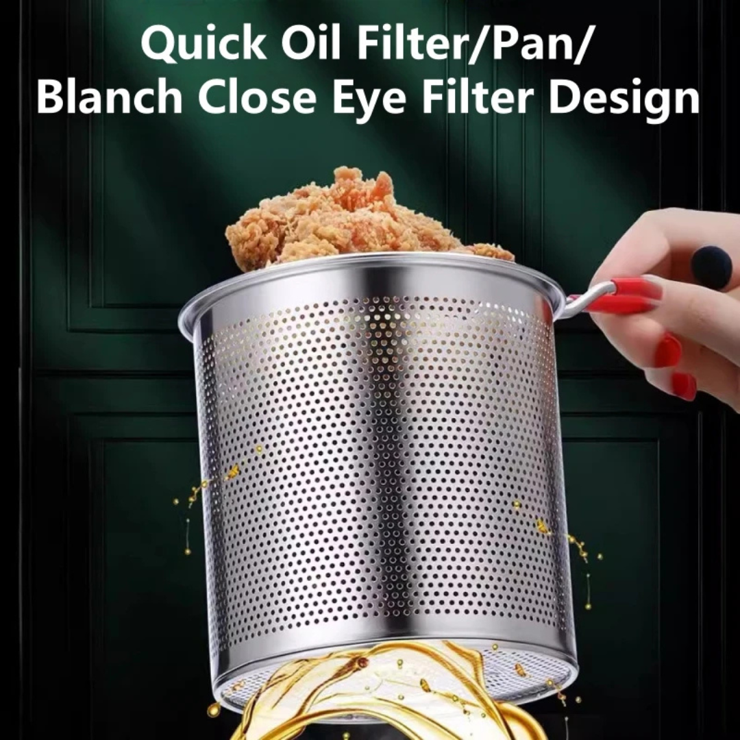 Deep Fryer Pot with Basket – 1.2L Stainless Steel